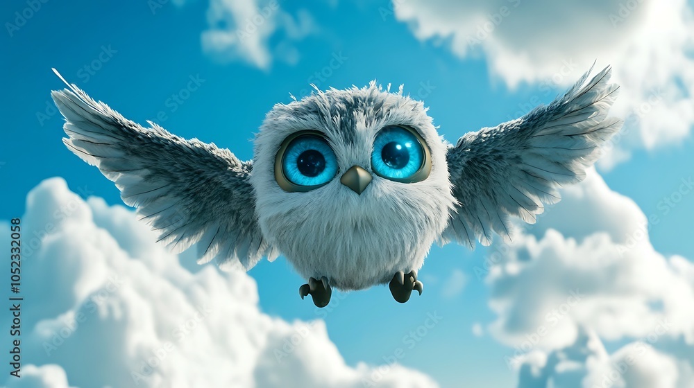 Obraz premium Magical Creature with Shimmering Wings in the Sky