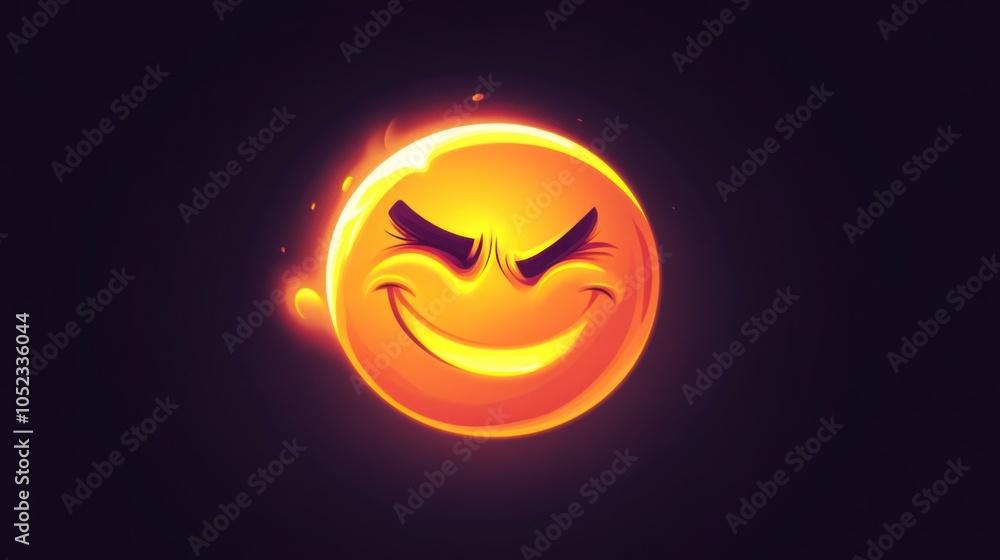 Naklejka premium Evil Smile Emoji