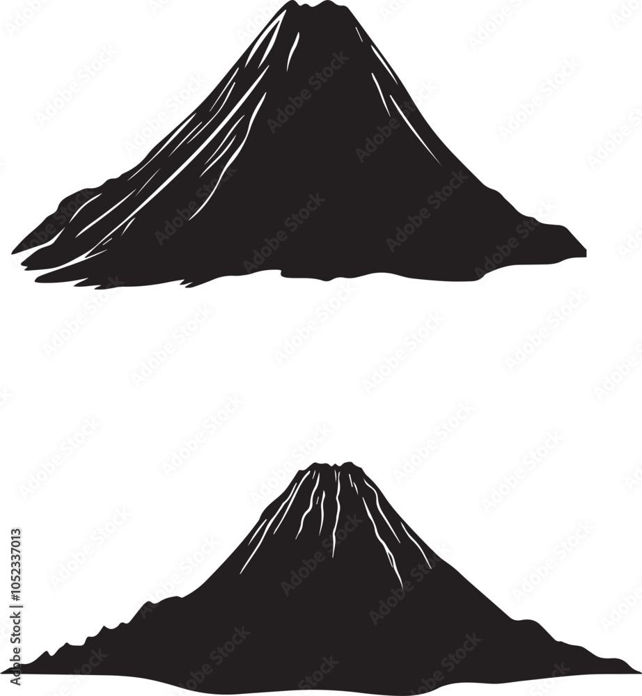 Mountain volcanic silhouette vector Mountain volcanic silhouette vector