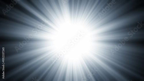 Abstract animated looping background of radial light rays on black background
