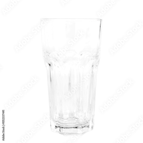 Glass of coffee cup, transparent isolated white background