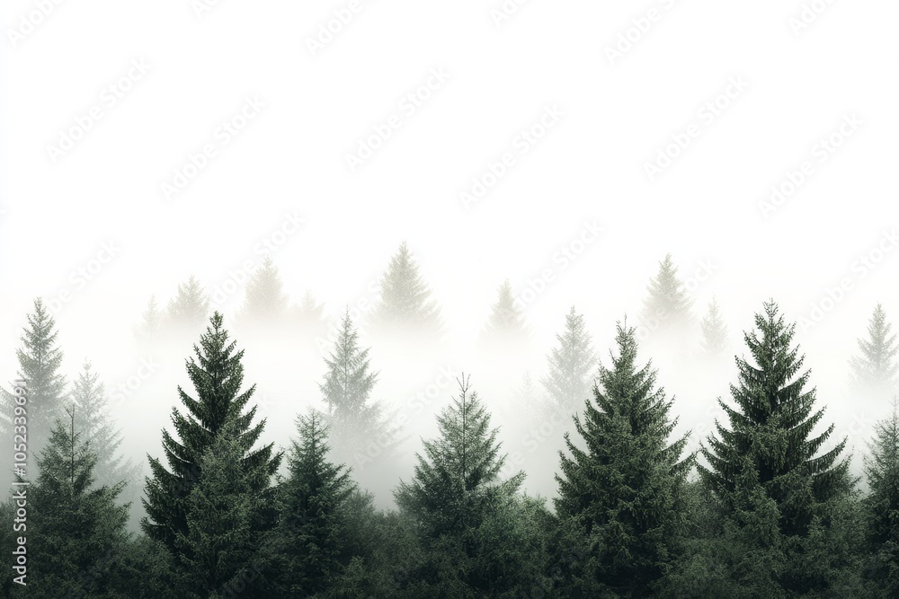 Misty evergreen forest, a mysterious and atmospheric scene of an evergreen forest enveloped in mist, creating a sense of wonder and tranquility, Misty evergreen forest, a mysterious and atmospheric scene of an evergreen forest enveloped in mist, creating a sense of wonder and tranquility,