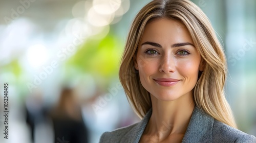 Wallpaper Mural Confident Blonde Woman at Career Development Fair for Employees Torontodigital.ca