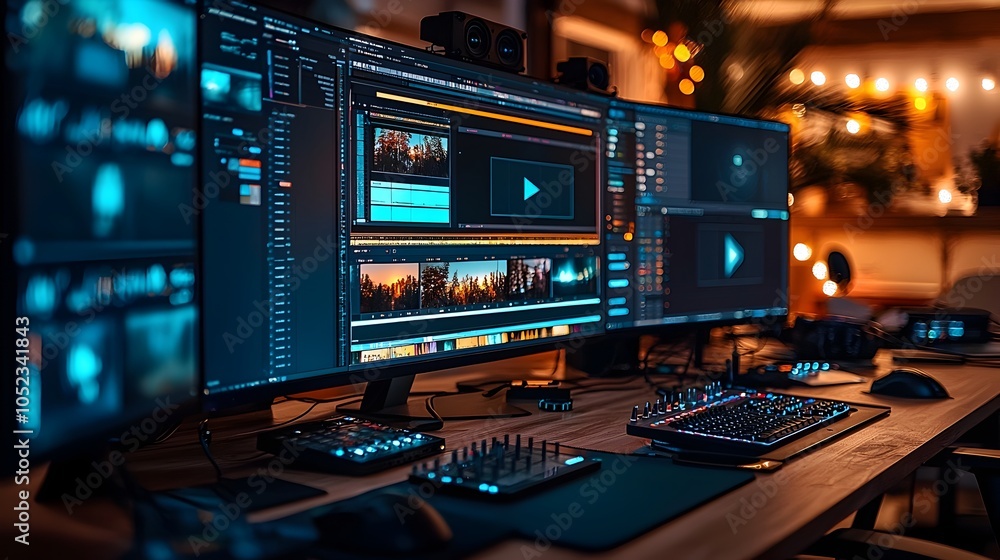 Creative Workspace for Video Production with Editing Software Interfaces on Multiple Screens Creative Workspace for Video Production with Editing Software Interfaces on Multiple Screens