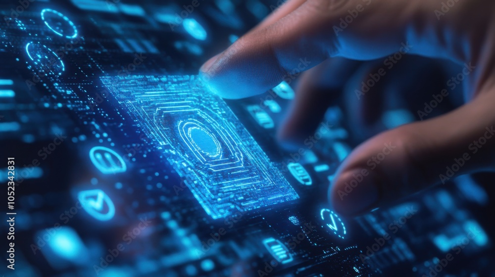 Identity theft prevention: Visual of a user securing their personal information with multi-factor authentication Identity theft prevention: Visual of a user securing their personal information with multi-factor authentication