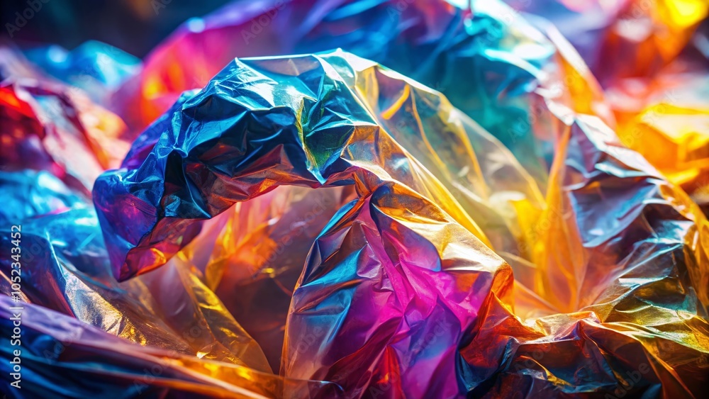 Crumpled Plastic Film Isolated on White Background for Creative Architectural Photography Crumpled Plastic Film Isolated on White Background for Creative Architectural Photography