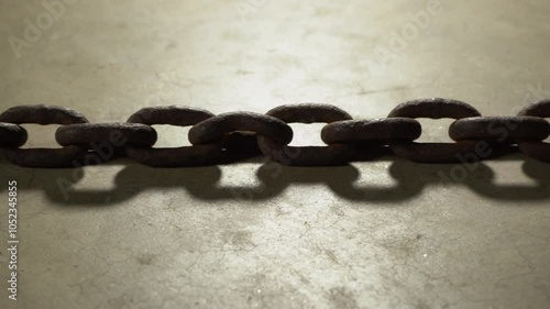 Dolly of a heavy rusty chain