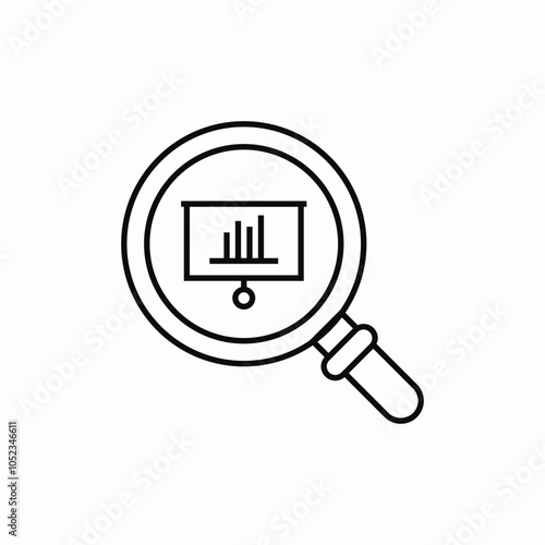 analytics search icon sign vector