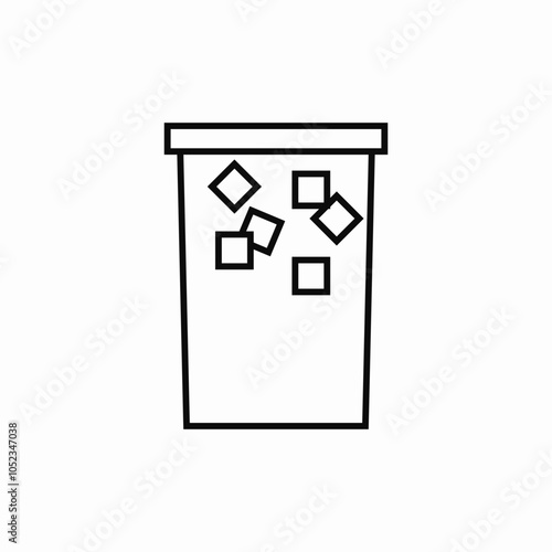 cold drink ice cubes icon sign vector