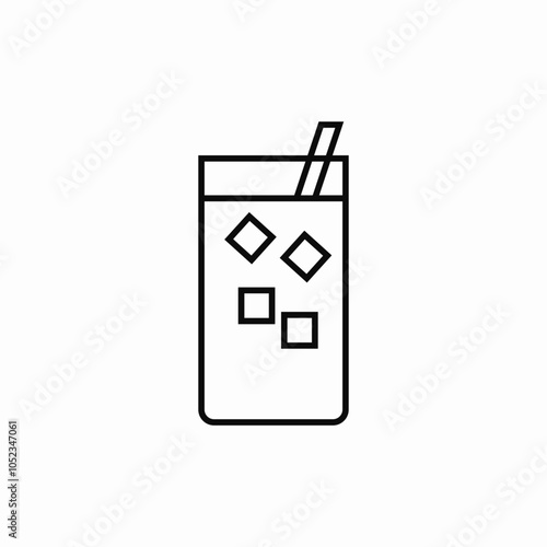 cold drink glass icon sign vector