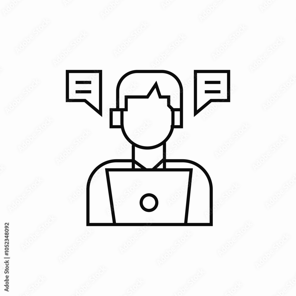 laptop video chat icon sign vector laptop video chat icon sign vector