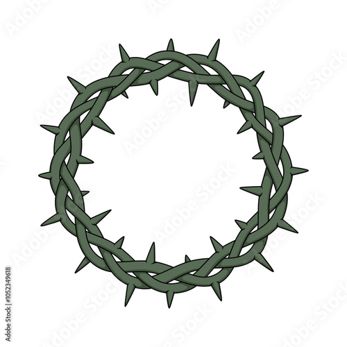 Branch with thorns in the shape of a circle.