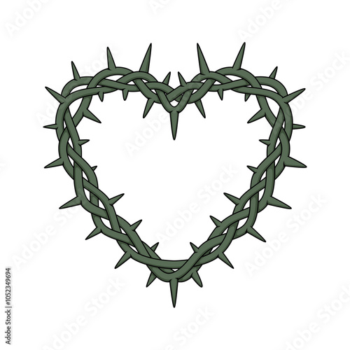 Branch with thorns in the shape of a heart.