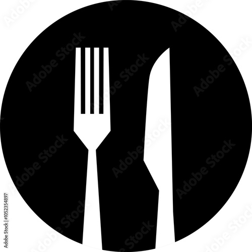 Restaurant icon hotel vector black and white color. Cutlery icon. Spoon, knife, fork
