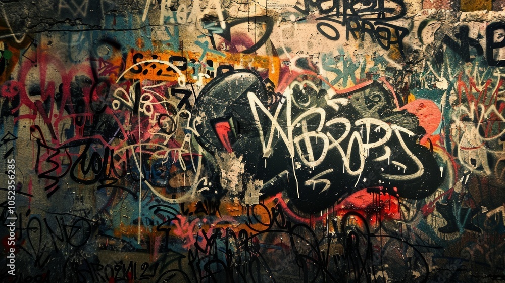 Obraz premium Urban Graffiti Art with Hate Speech Elements