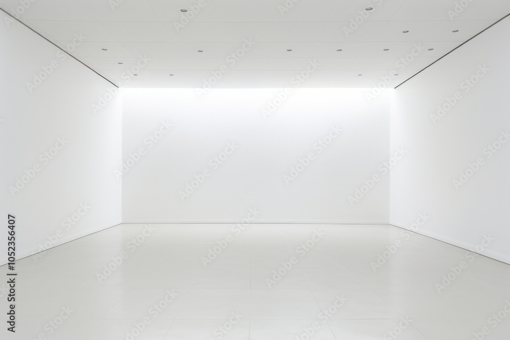 Obraz premium Empty white room floor architecture daylighting.