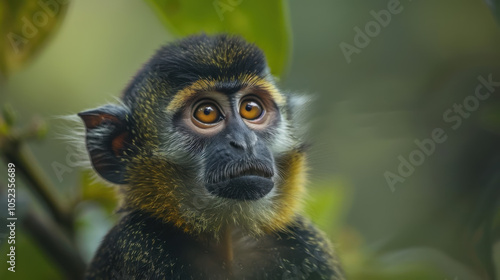 Among vibrant leaves, a humorous monkey displays its cheeky personality, inviting smiles with its silly antics.