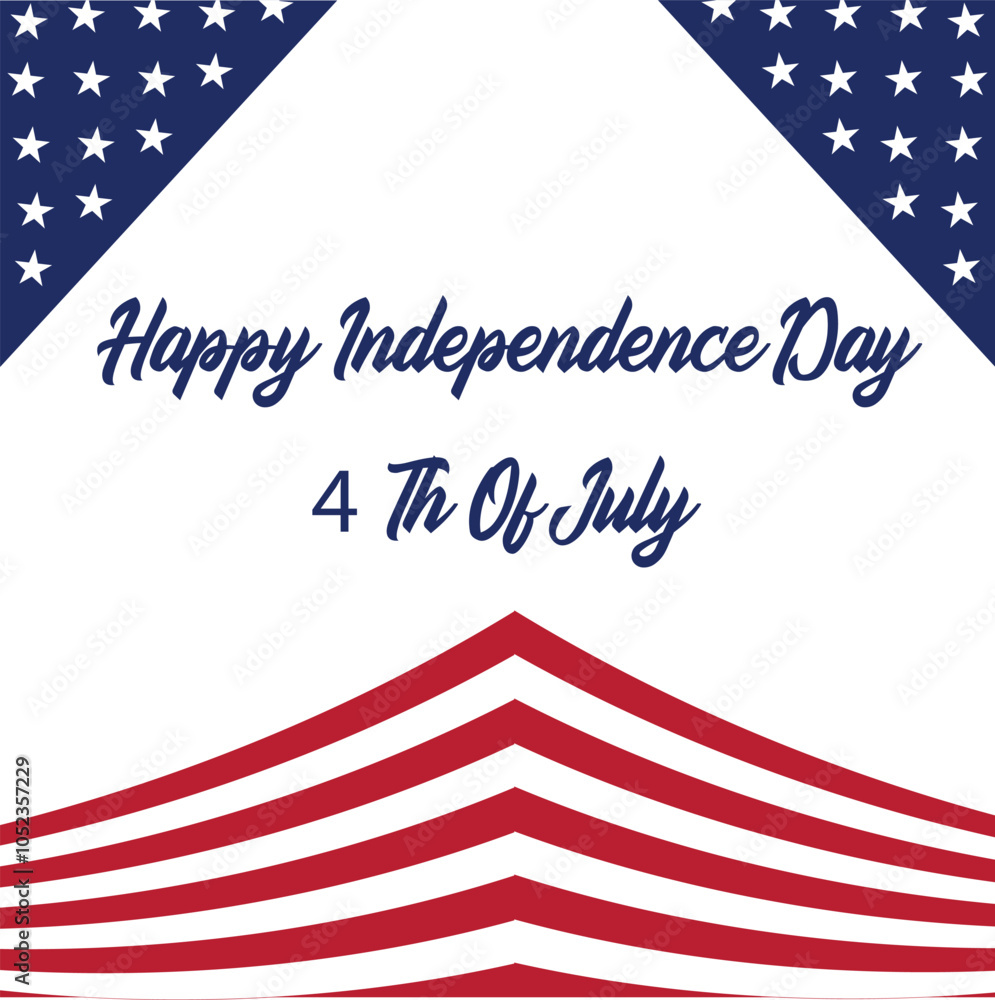 Obraz premium USA flag vector. United States of Happy 4th of July. USA Independence day background. USA Independence Day 4th of July banner design vector illustration with American flag. Happy Independence day.
