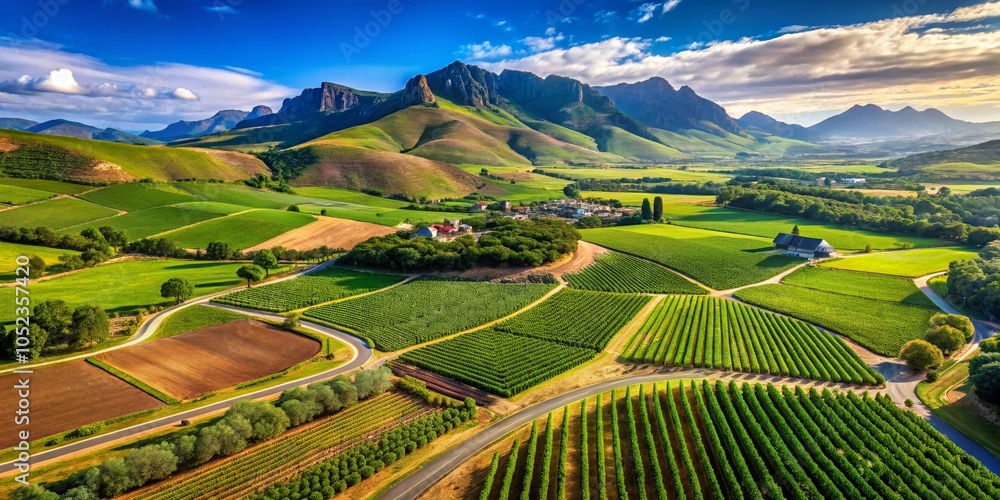 Aerial View of Vineyards in South Africa Aerial View of Vineyards in South Africa