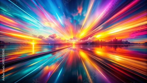 Vivid Double Exposure with Blurred Streaks and Lines
