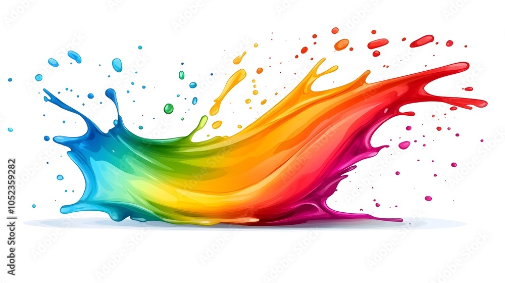 Vibrant Abstract Paint Splash Explosion with Fluid Motion and Bold Hues Conveying Creative Freedom Vibrant Abstract Paint Splash Explosion with Fluid Motion and Bold Hues Conveying Creative Freedom