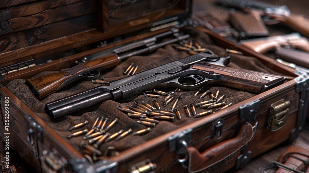 Discovery of Weapons Cache in Wooden Case Discovery of Weapons Cache in Wooden Case