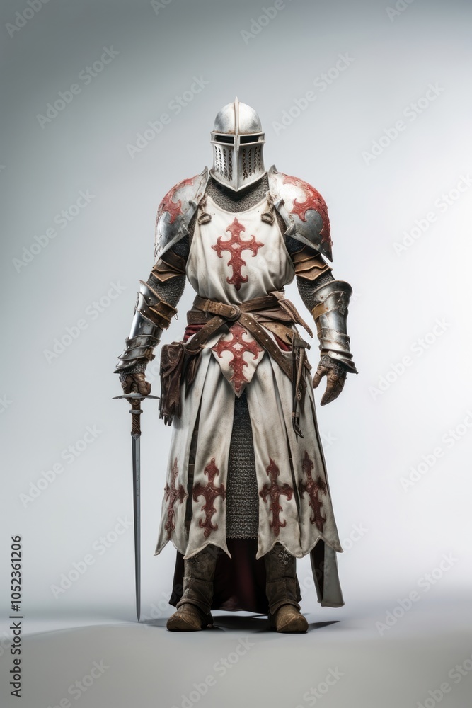 Fototapeta premium Templar knight protection headwear security.