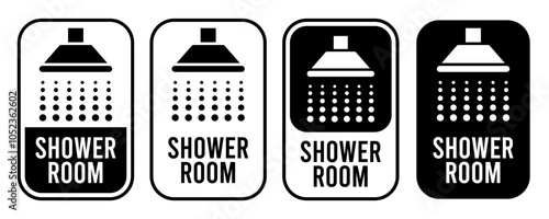 Toilet icons set. Men and women restroom icon sign left right arrow. Disabled wheelchair icon. Baby changing room sign. Parent room symbol. Shower room sign. Bathroom sign. Vector Illustration