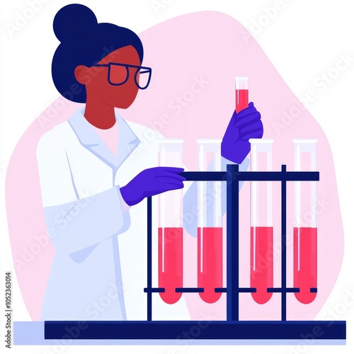 A scientist conducting experiments with test tubes in a laboratory.