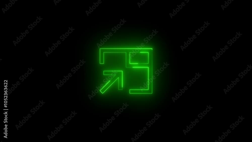 Neon mini contract mirrored icon glowing black background animation Neon mini contract mirrored icon glowing black background animation