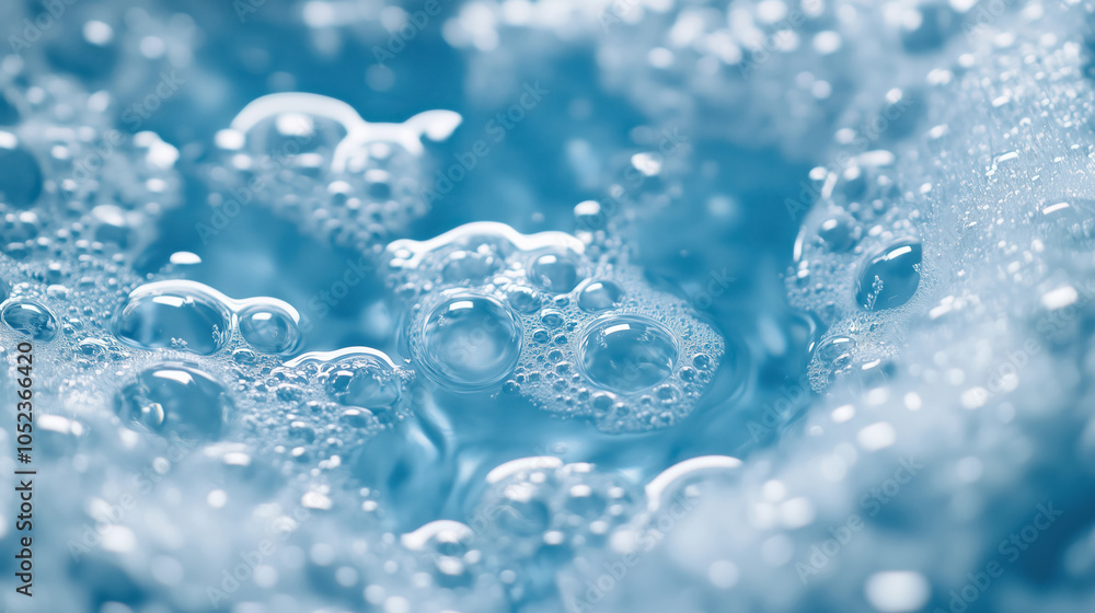 Close-up of blue soap bubbles creating abstract pattern with reflections Close-up of blue soap bubbles creating abstract pattern with reflections