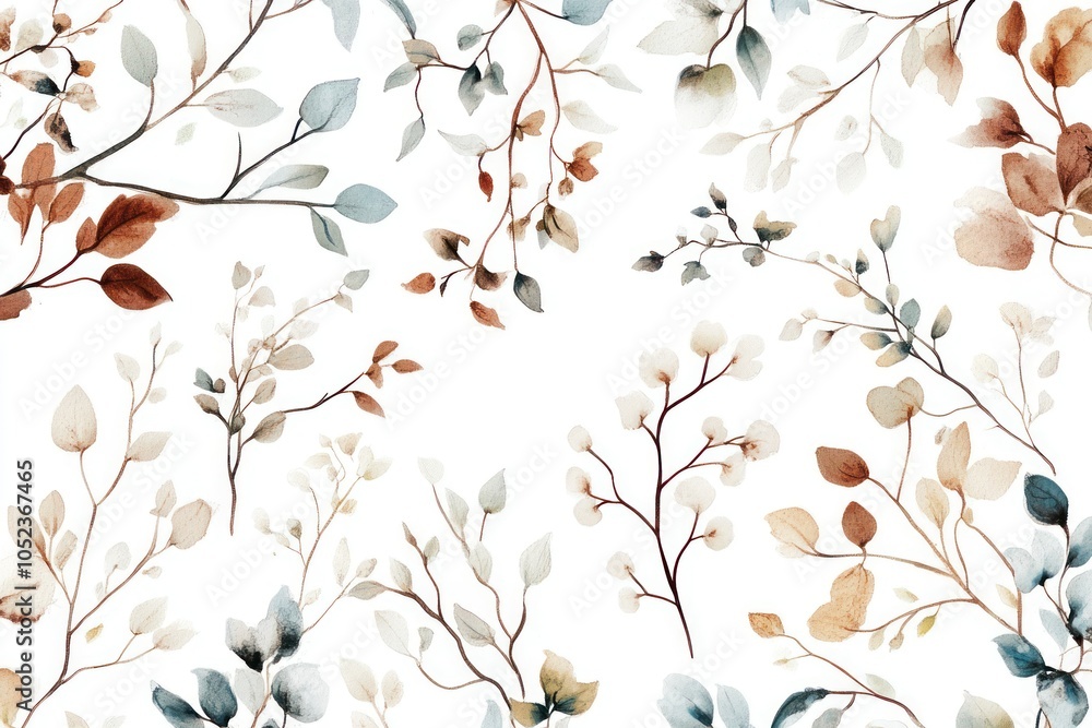 Delicate Floral Elements on Soft Background Delicate Floral Elements on Soft Background