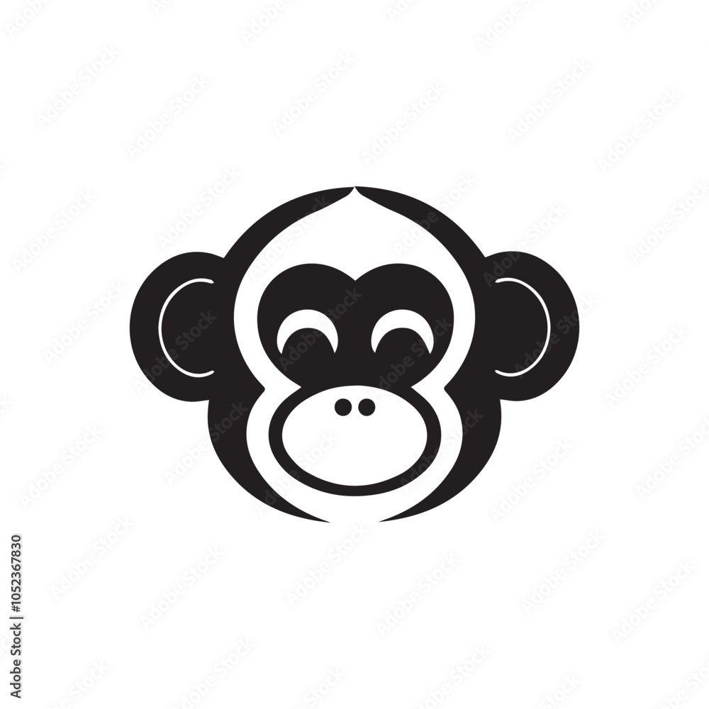 Monkey head icon isolated on white background Monkey head icon isolated on white background