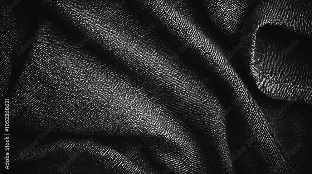High-detail black denim texture High-detail black denim texture