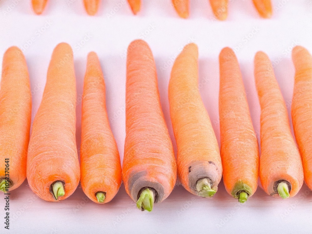 Fresh carrots lying on white background, healthy eating concept Fresh carrots lying on white background, healthy eating concept