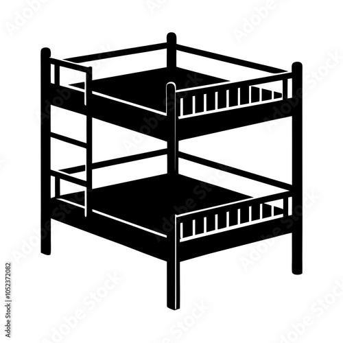 bunk  bed on white