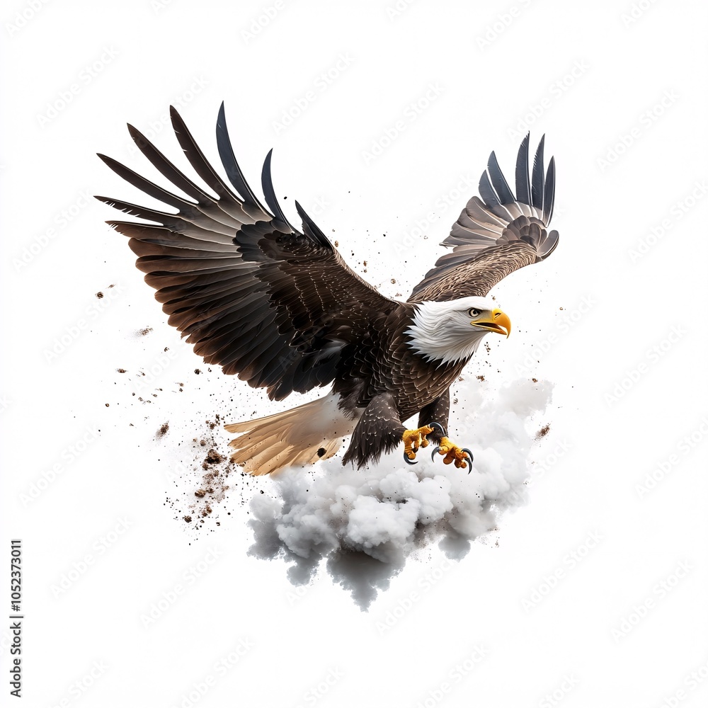 Fototapeta premium Majestic Eagle with Wings Wide Open in Flight