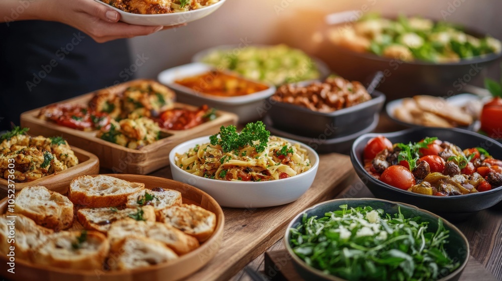 Delightful Spread of Culinary Dishes on a Table Delightful Spread of Culinary Dishes on a Table