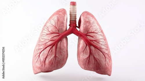 Human lungs on a white background. Model of a human lungs. photo