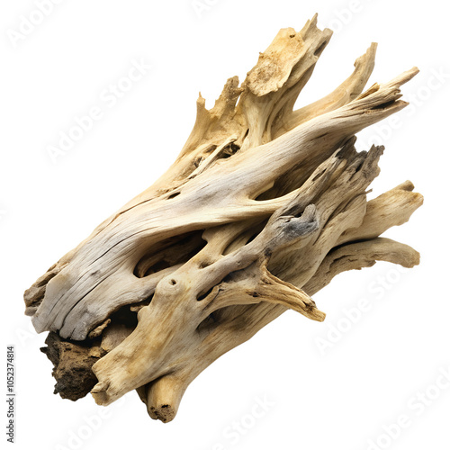 Driftwood on transparent background