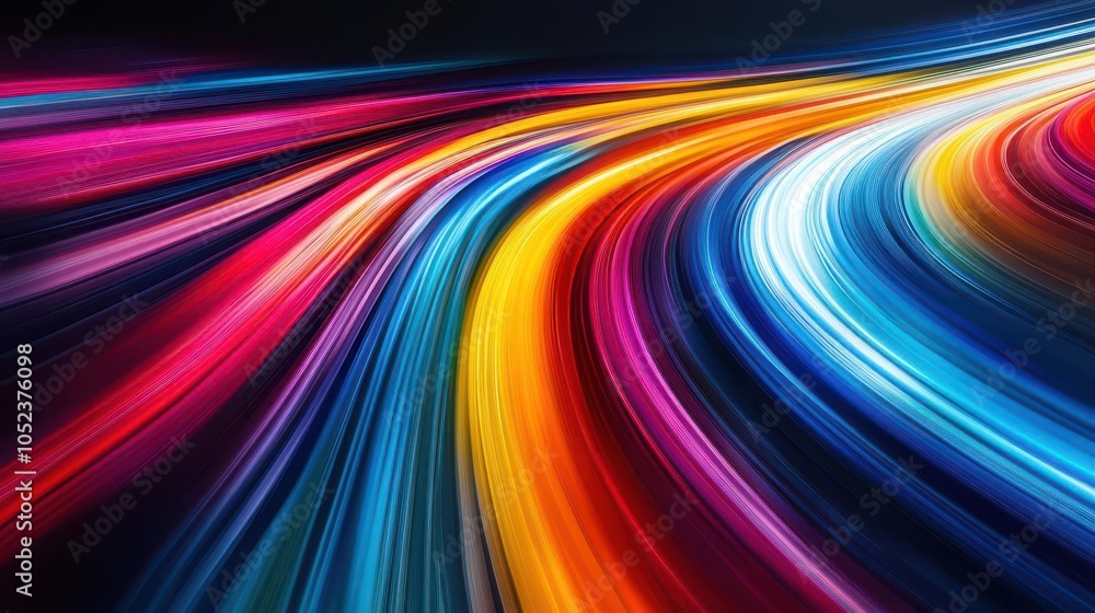 dynamic colorful light trails streak across a black background, illustrating high-speed motion and energy, with vibrant hues blending together to create a captivating visual experience dynamic colorful light trails streak across a black background, illustrating high-speed motion and energy, with vibrant hues blending together to create a captivating visual experience