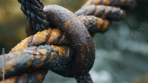 A close-up shot of the bungee cord's hooks, capturing the details and material, with the surrounding area softly blurred.