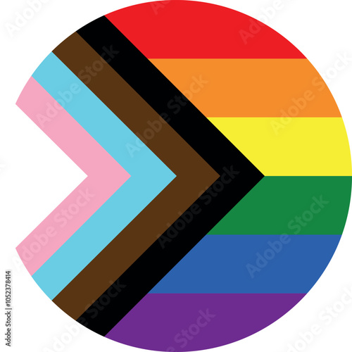 Fotografía Circle shaped flag of the organization of PROGRESSIVE PRIDE MOVEMENT