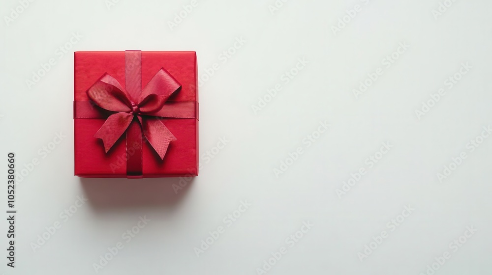 elegant red gift box prominently displayed against a crisp white background, highlighting the joy of giving with a festive touch and ample room for text or branding elegant red gift box prominently displayed against a crisp white background, highlighting the joy of giving with a festive touch and ample room for text or branding
