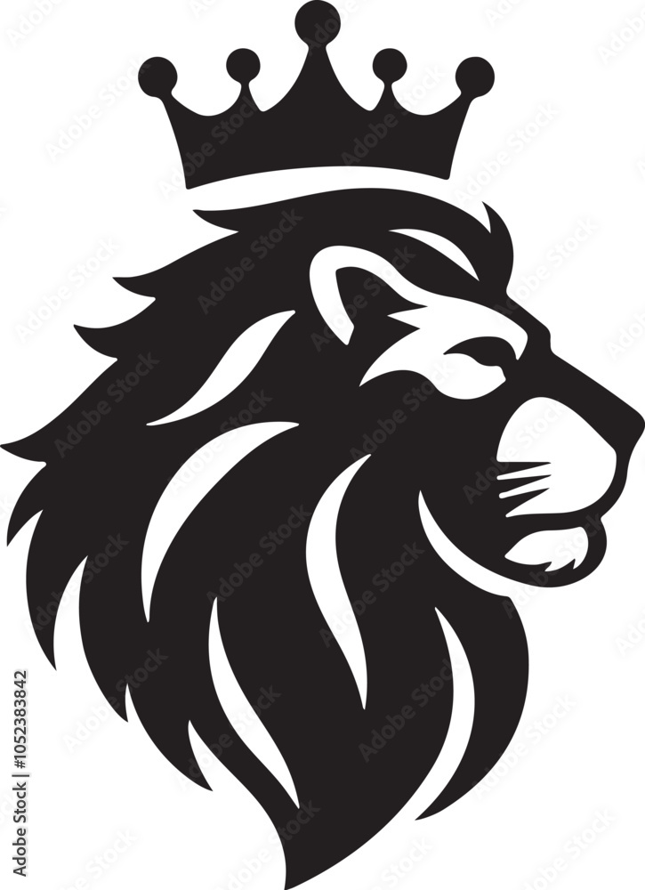 Obraz premium lion animal head silhouette vector professional esports mascot logo icon line art flat design 