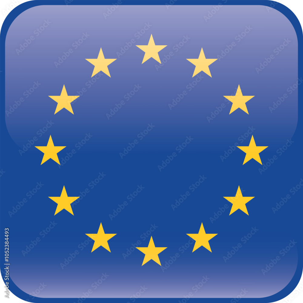 Cube shaped flag of the organization EUROPEAN UNION Cube shaped flag of the organization EUROPEAN UNION