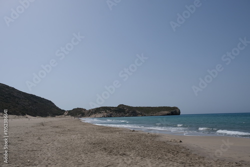 Fototapeta Naklejka Na Ścianę i Meble -  Sandy beach in Turkey, Summer