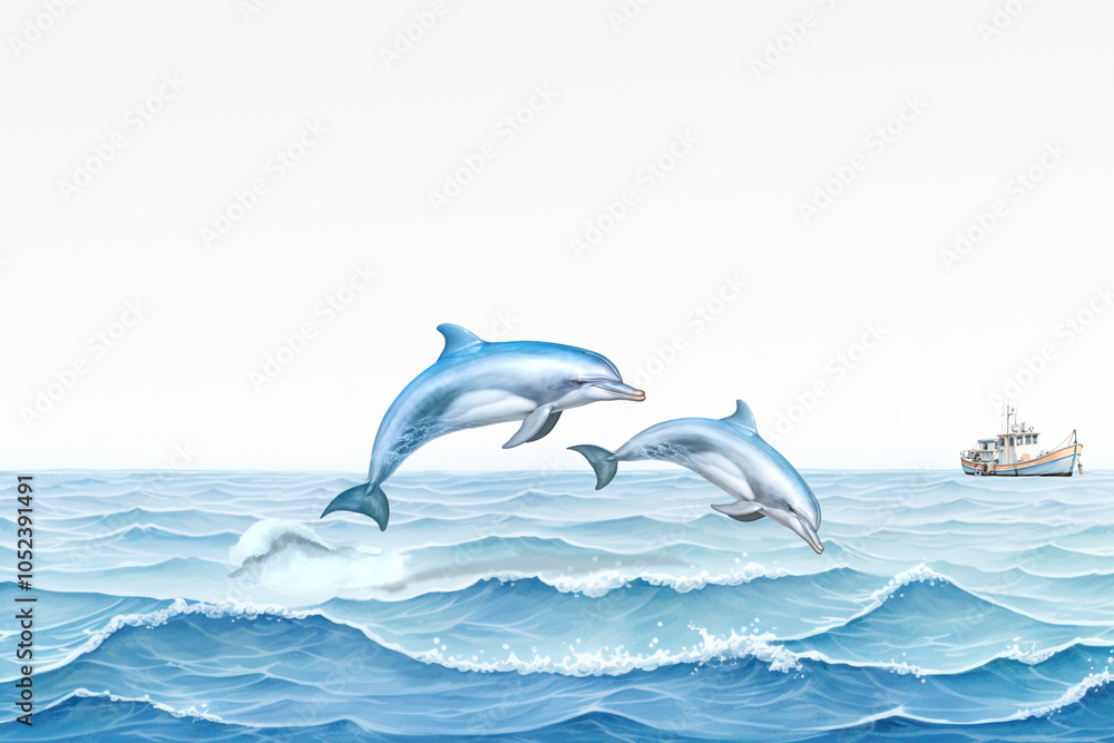 Dolphins digital paint background Dolphins digital paint background
