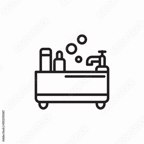 bathroom bathtub icon sign vector