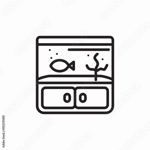 fish tank icon sign vector
